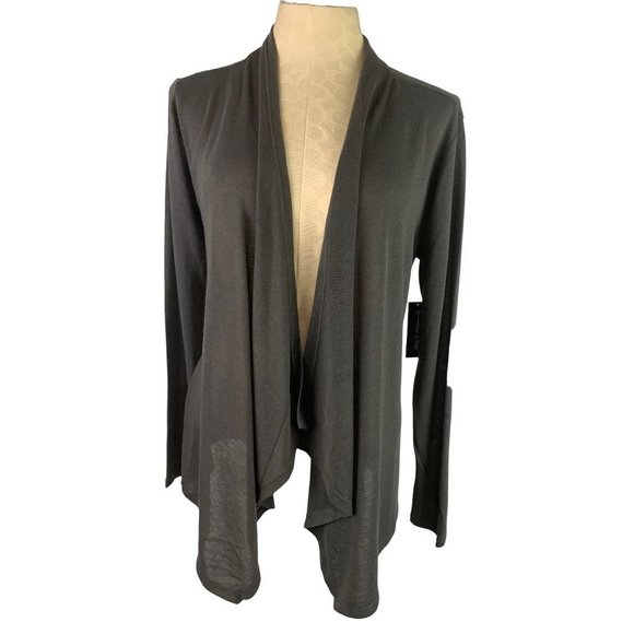 Small Allie & Rob Gray Lightweight Women's Sweater Open Cardigan Long Sleeve New - Picture 2 of 9